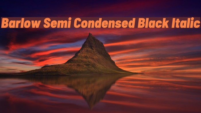 Barlow Semi Condensed Black Italic Font examples