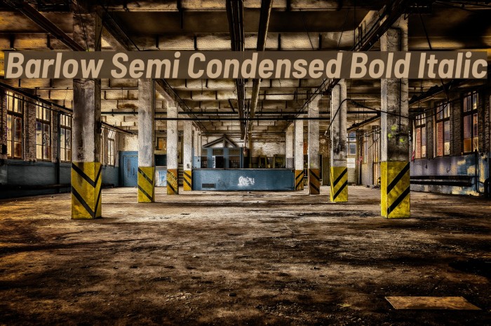 Barlow Semi Condensed Bold Italic Font examples