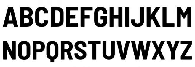 Barlow Semi Condensed Bold Caratteri MAIUSCOLE