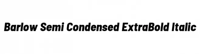 Barlow Semi Condensed ExtraBold Italic  Frei Schriftart Herunterladen