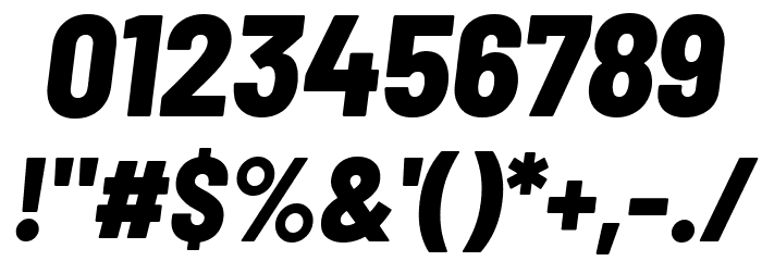 Barlow Semi Condensed ExtraBold Italic Font OTHER CHARS