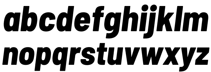 Barlow Semi Condensed ExtraBold Italic Font LOWERCASE