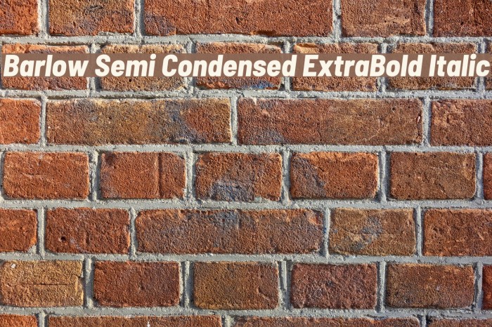Barlow Semi Condensed ExtraBold Italic Font examples