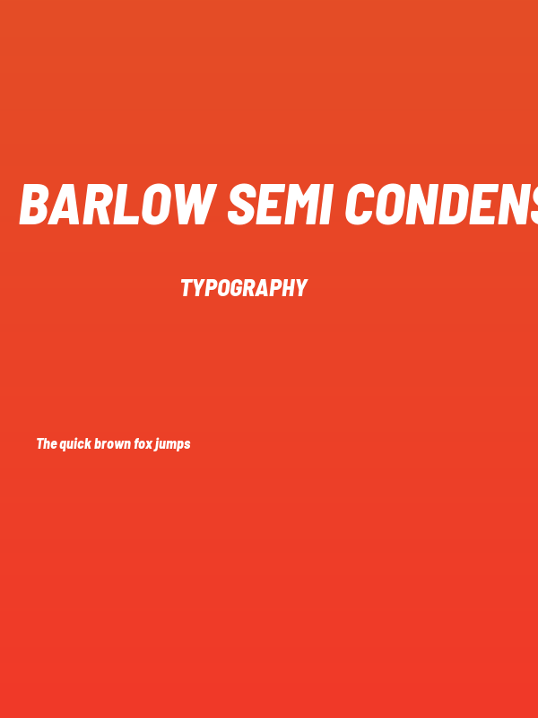 Barlow Semi Condensed ExtraBold Italic Poster