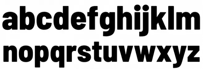Barlow Semi Condensed ExtraBold Schriftart Kleinbuchstaben