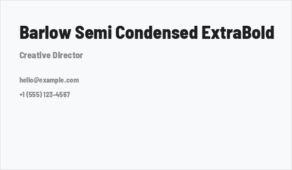 Barlow Semi Condensed ExtraBold Business Card