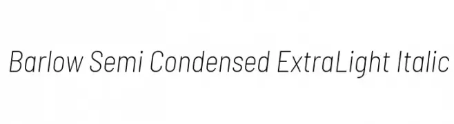 Barlow Semi Condensed ExtraLight Italic  Frei Schriftart Herunterladen