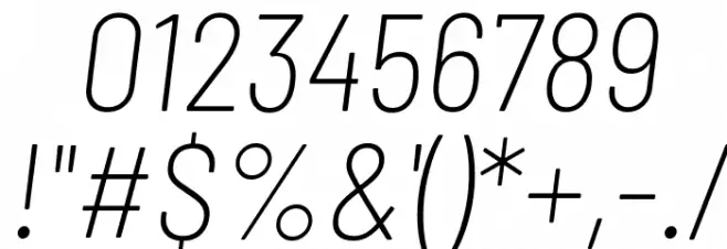 Barlow Semi Condensed ExtraLight Italic Font OTHER CHARS