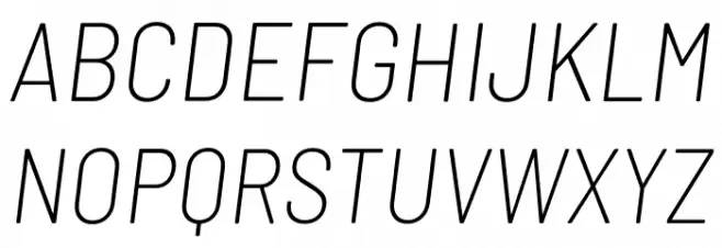 Barlow Semi Condensed ExtraLight Italic Fonte MAIÚSCULAS