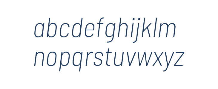 Barlow Semi Condensed ExtraLight Italic Lowercase