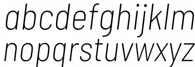 Barlow Semi Condensed ExtraLight Italic 字体 小写