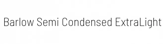 Barlow Semi Condensed ExtraLight  Frei Schriftart Herunterladen