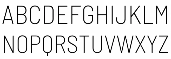 Barlow Semi Condensed ExtraLight Schriftart Groß