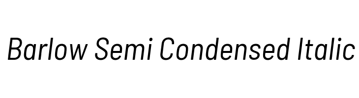 Barlow Semi Condensed Italic  Frei Schriftart Herunterladen