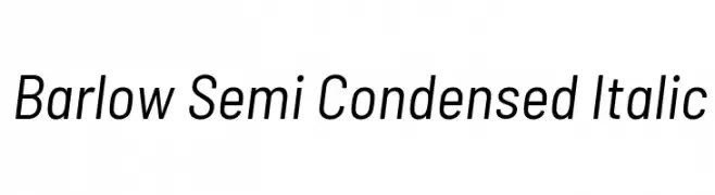 Barlow Semi Condensed Italic  Frei Schriftart Herunterladen