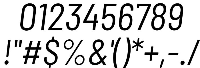Barlow Semi Condensed Italic Font OTHER CHARS