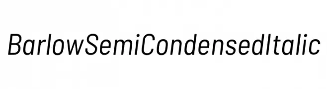 Barlow Semi Condensed Italic  Frei Schriftart Herunterladen