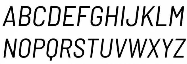 Barlow Semi Condensed Italic 字体 大写