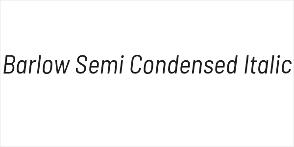 Barlow Semi Condensed Italic Logo