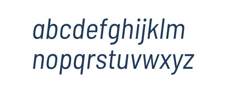 Barlow Semi Condensed Italic Lowercase