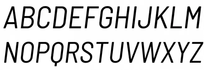 Barlow Semi Condensed Italic 字体 大写