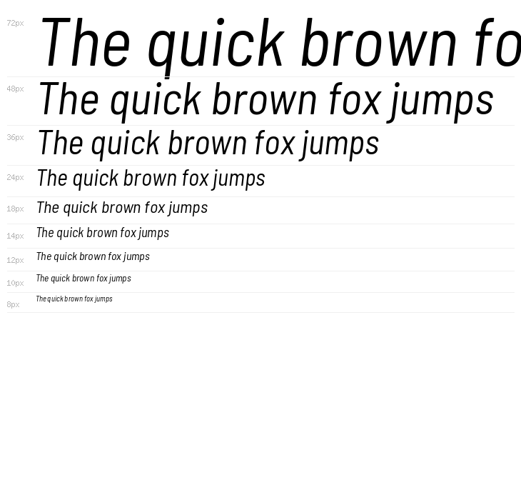 Barlow Semi Condensed Italic Waterfall