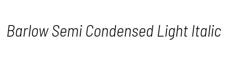 Barlow Semi Condensed Light Italic Font