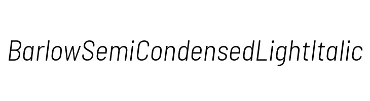 Barlow Semi Condensed Light Italic 