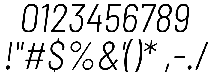 Barlow Semi Condensed Light Italic Font OTHER CHARS