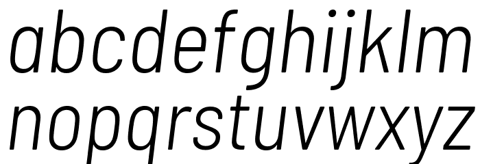 Barlow Semi Condensed Light Italic Font LOWERCASE