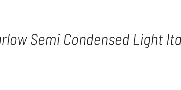 Barlow Semi Condensed Light Italic Logo