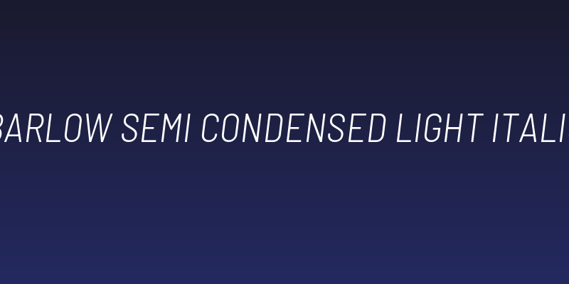Barlow Semi Condensed Light Italic Social Header
