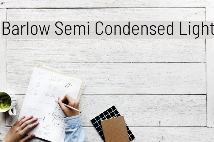 Barlow Semi Condensed Light Font examples