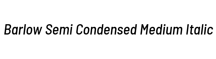 Barlow Semi Condensed Medium Italic Font