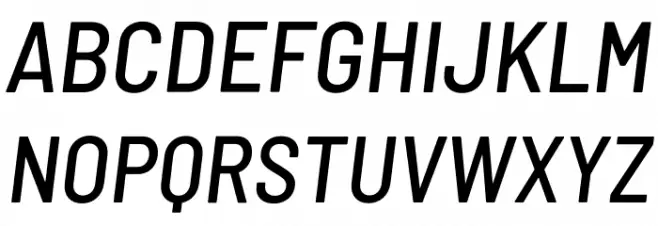 Barlow Semi Condensed Medium Italic Schriftart Groß
