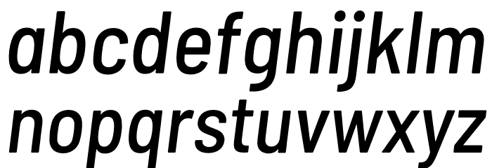 Barlow Semi Condensed Medium Italic Font LOWERCASE
