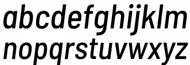 Barlow Semi Condensed Medium Italic Schriftart Kleinbuchstaben
