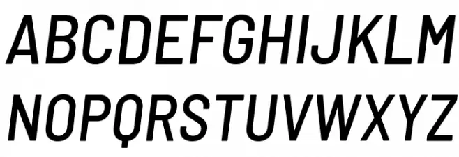 Barlow Semi Condensed Medium Italic Schriftart Groß