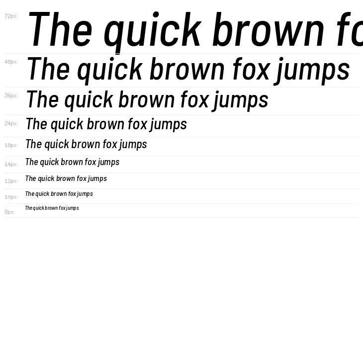 Barlow Semi Condensed Medium Italic Waterfall