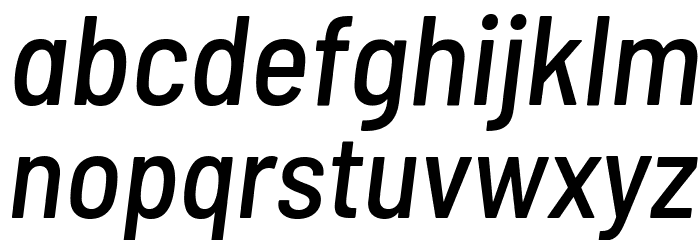 Barlow Semi Condensed Medium Italic Font LOWERCASE
