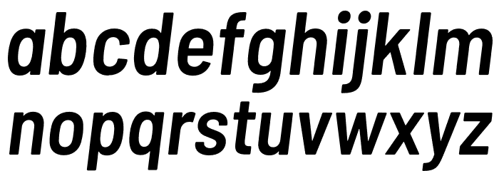 Barlow Semi Condensed SemiBold Italic Font LOWERCASE
