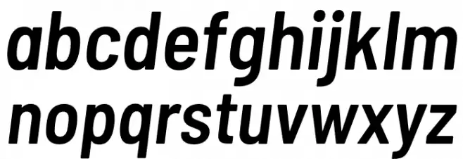 Barlow Semi Condensed SemiBold Italic フォント 小文字