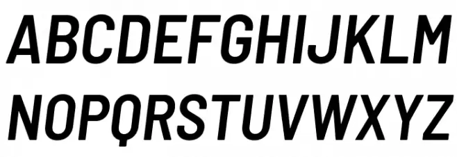 Barlow Semi Condensed SemiBold Italic Caratteri MAIUSCOLE