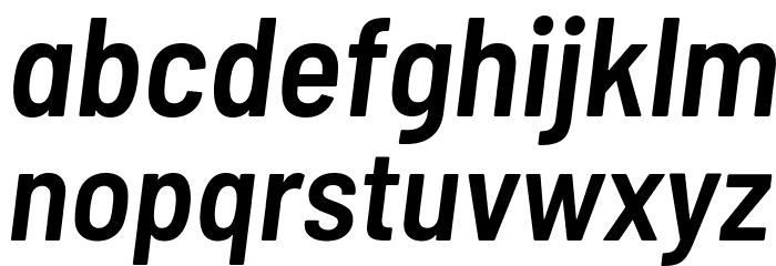 Barlow Semi Condensed SemiBold Italic Font LOWERCASE