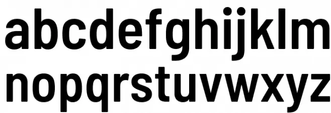 Barlow Semi Condensed SemiBold Schriftart Kleinbuchstaben