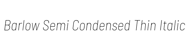 Barlow Semi Condensed Thin Italic Font