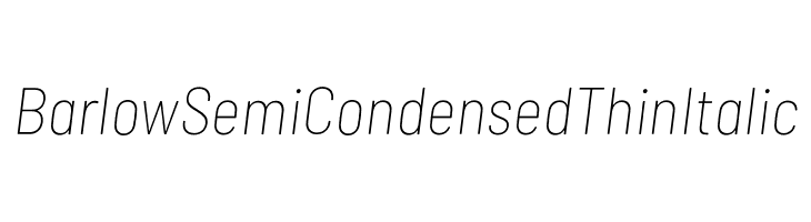 Barlow Semi Condensed Thin Italic  les polices de caractères gratuit tlcharger