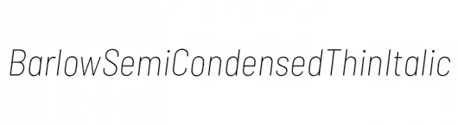 Barlow Semi Condensed Thin Italic  Free Fonts Download