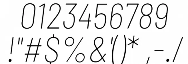 Barlow Semi Condensed Thin Italic Font OTHER CHARS