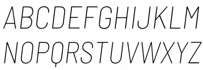 Barlow Semi Condensed Thin Italic Schriftart Groß